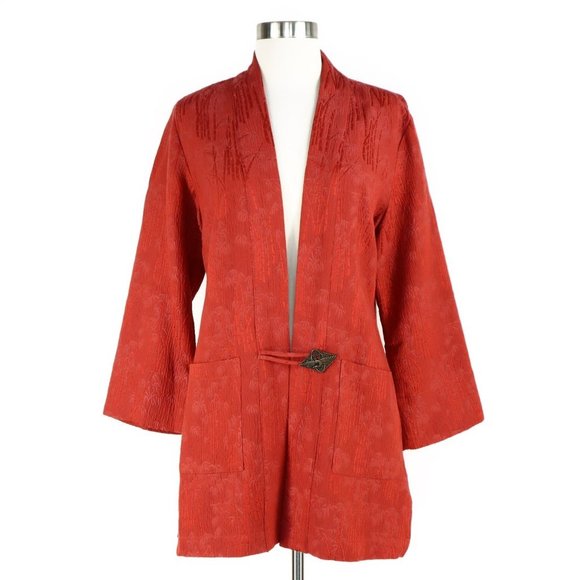 Citron Jackets & Blazers - Citron Santa Monica Rust Red Cotton Silk Jacket L